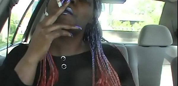  Smoking and Pussy Play In Car  Nilou Achtland